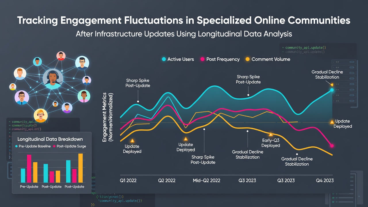 Tracking Engagement Variations in Specialized Online Communities Post Infrastructure Updates with Longitudinal Analysis